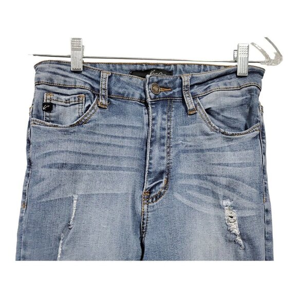 KANCAN Women's Estillo Distressed Mid Rise Skinny Blue Denim Jeans Size … - Picture 3 of 13